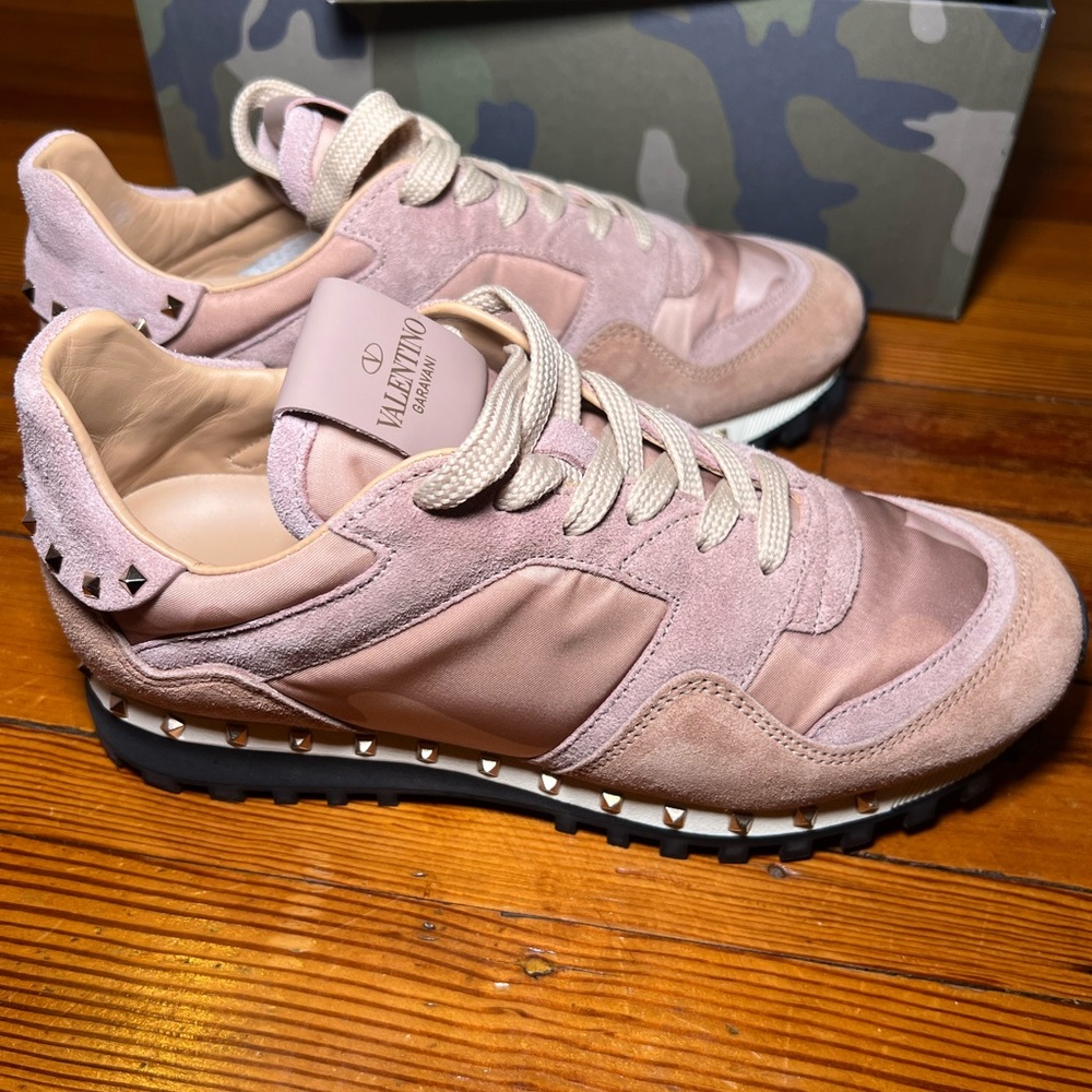 Valentino Blush Pink Rockstud Sneakers